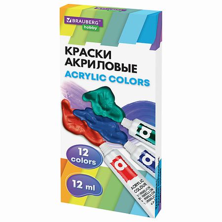 Краски BRAUBERG Краски акриловые художественные HOBBY moonbiffy 3d акриловые таблички для туалета