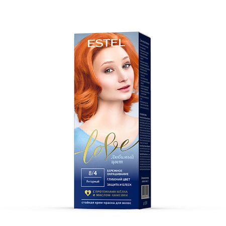 Краска для волос ESTEL PROFESSIONAL Краска для волос, стойкая LOVE тон 8/4 Янтарный краска для волос garnier color sensation тон 6 45 янтарный темно рыжий