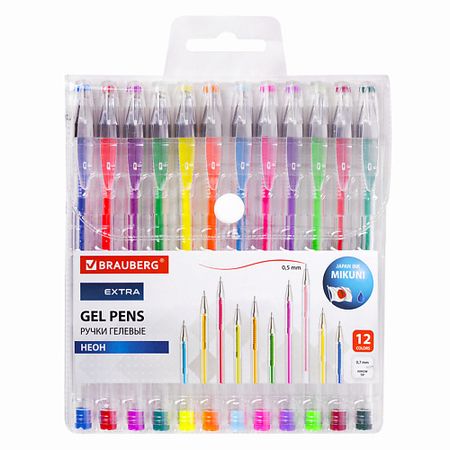 Набор ручек BRAUBERG Ручки гелевые EXTRA Неон гелевые ручки kissbuty   из 22 штук