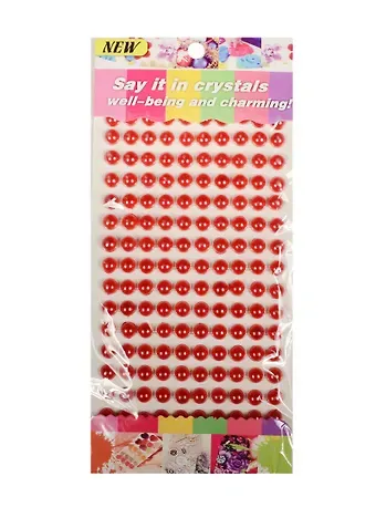 Стразы полужемчужины на подвесе с напылением, 150 шт, 8 мм, красные