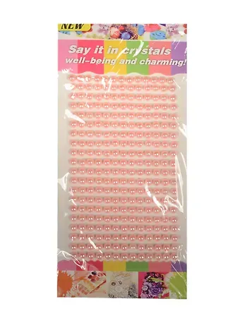 Стразы полужемчужины на подвесе с напылением, 260 шт, 6 мм, розовые