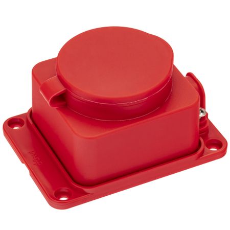 Розетка штепсельная Düwi одинарная с заземлением IP44 настенная красная разъемы бананы 4 мм красный