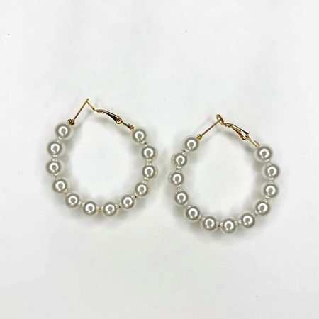 Серьги GILMEEVA Серьги-кольца с жемчугом стопорные кольца для ударных ключей dazzleex 10 шт