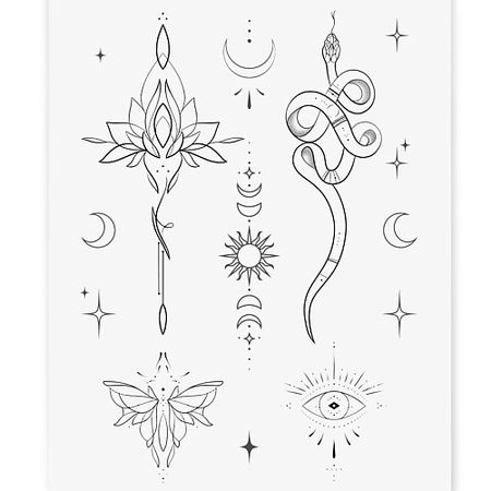 Наклейки для тела PRINT FACTORY Временная переводная татуировка Лотос