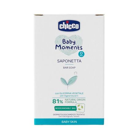 Мыло твердое CHICCO Мыло Baby Moments тальк защитный для   с 0 baby moments chicco чикко фл 150г