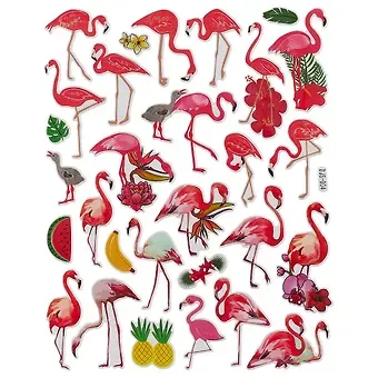 Наклейки Фламинго, 20,5 х 30 см, 2 вида