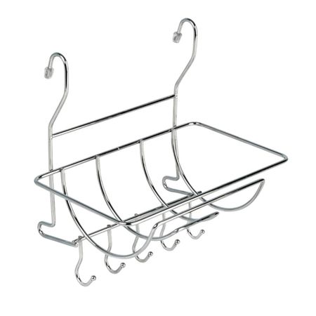 Держатель на рейлинг для полотенец с крючками 260х180х265 мм хром (MX-401) кухонных полотенец из микрофибры bear family 9 шт