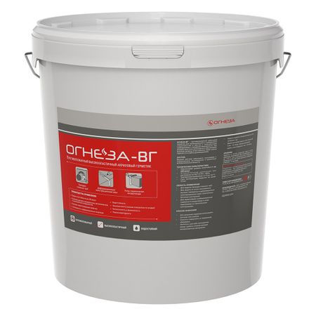 Герметик акриловый противопожарный высокоэластичный Огнеза ВГ белый 20 кг основа для часов арабские цифры 13697 246х246мм упаковка