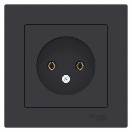 Розетка Systeme Electric AtlasDesign встраиваемая карбон (ATN001040)