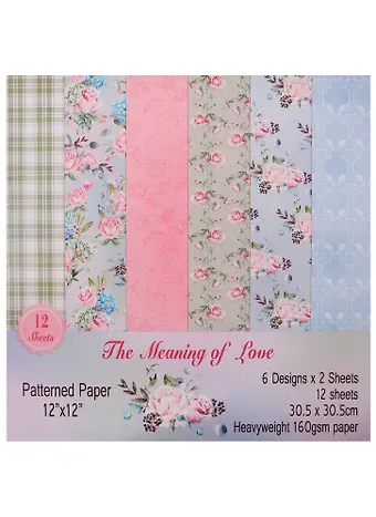 Бумага для скрапбукинга двусторонняя The Meaning of Love, 30,5*30,5 (6 дизайнов 12 листа)