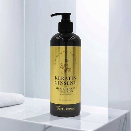 Шампунь для волос QUEEN CHARM Восстанавливающий шампунь для волос с кератином и 10% экстрактом женьшеня