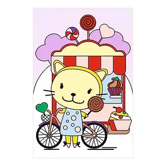 Набор для творчества LORI Картина по номерам для малышей Киска с леденцом Ркн-001