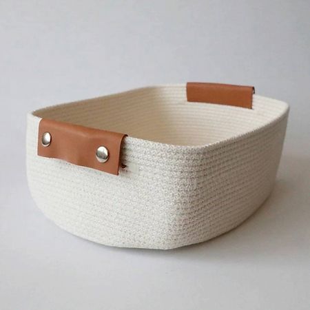 Корзина для хранения OLALA HOME Корзина с кожаными ручками блюдо для запекания nouvelle home kawaii forest bear 22х12 5х5см 0 6л прямоуг с ручками фарфор