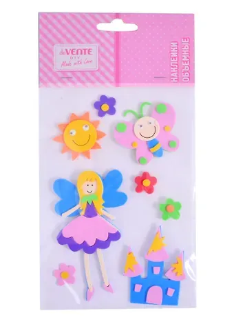 Наклейки объемные deVENTE Фея (фоамиран) (110х180 мм.) (3+) (8002910) (deVente) (упаковка)