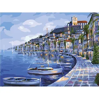 Картина по номерам на холсте с подрамником Набережная (40х50 см) (30 цв) (662463) (коробка) (Остров сокровищ)