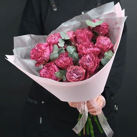 Букет живых цветов MILOTTA FLORAL SHOP Букет  из роз Кантри Блюз с эвкалиптом корзина econova floral 30х19 5х9 5 см