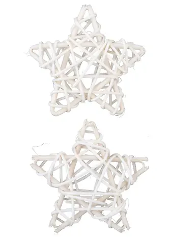 Звездочки декоративные из лозы, Молочный (2шт.)