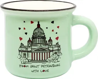 Кружка фарфоровая мал. под эмаль From SPb with love. Исаакий, 100мл