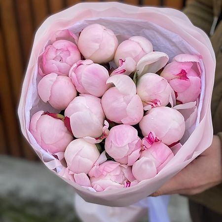 Букет живых цветов VELORI FLOWERS Букет пломбирных пионов искусственный шелковый букет пионов