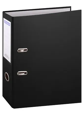 Папка архивная 70мм А4 черная, бумвинил, прозр.карман
