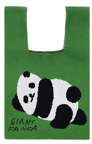 Сумочка вязаная Панда лежит (текстиль) (20х33) (12-11515-B006)