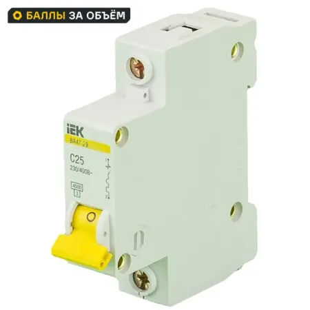 Выключатель автоматический IEK 1 полюс 25 A релейный модуль geya fy 41f 1 12 24 48 110 230в