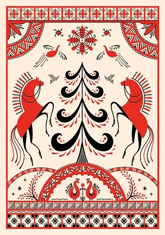 Блокнот Жили-были. Мезенская роспись «Кони» (формат А5, 144 стр., блинтовое тиснение, тонированный блок)