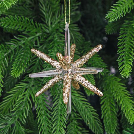 Игрушка ёлочная Yancheng Shiny украшение стеклянное подвесное 9х9х9 см