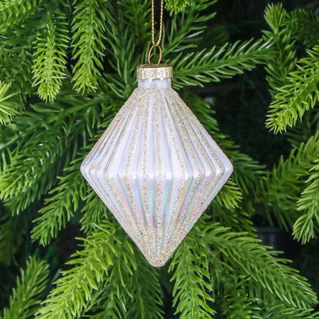 Шар стеклянный Yancheng Shiny с золотым орнаментом ромб