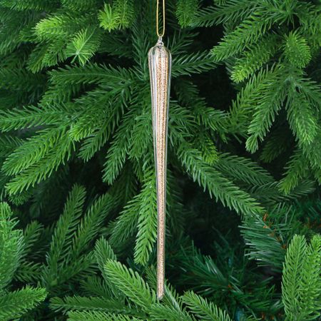 Игрушка ёлочная Yancheng Shiny украшение стеклянное подвесное 2х2х20 см