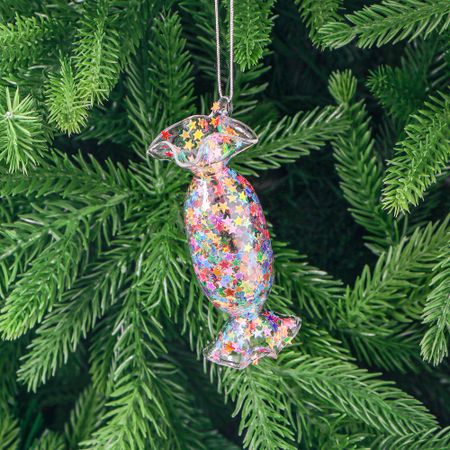 Игрушка ёлочная Yancheng Shiny украшение стеклянное конфета 3х3х9 см