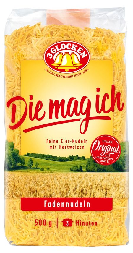 Макаронные изделия 3 Glocken Fadennudeln мелкая вермишель Германия, 500 г