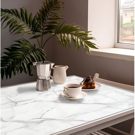 Скатерть ПВХ 60х90 см Сильвер белая/серая