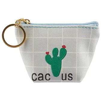 Кошелек на молнии Кактус (кожзам) 11*9см (ПВХ бокс)