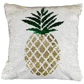 Подушка с пайетками Ананас белый(текстиль)(40х40)