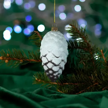 Новогоднее украшение Шишка 10x7 см цвет коричневый