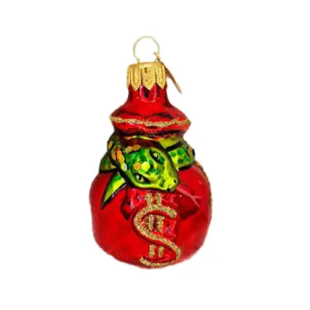 Елочное украшение Коломеев Мешок со змеей ФУ-419 9x4 см цвет разноцветный