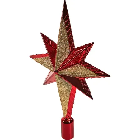 Верхушка для елки семиконечная розовая 25см