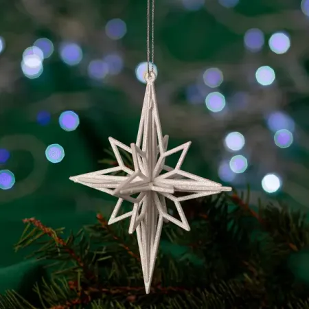 Новогоднее украшение Ромб 12x12 см цвет белый