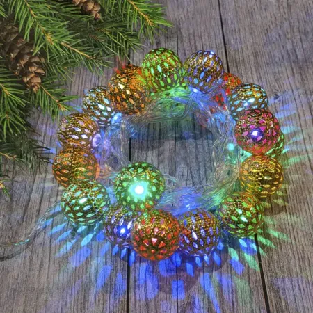 Электрогирлянда комнатная Нить 5.5м 20 ламп разноцветный свет