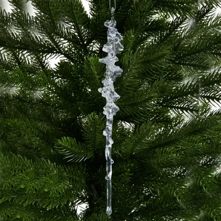 Новогоднее украшение Сосулька 22x4 см цвет бриллиант