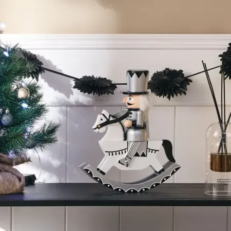 Декоративная фигура Щелкунчик на коне 30x24.5 см новогодний