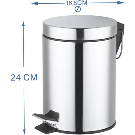 Бак для мусора в ванную комнату KONSENSA Терни 3 л сталь цвет хром мочеприемник apexmed апексмед ножной носимый 750 мл