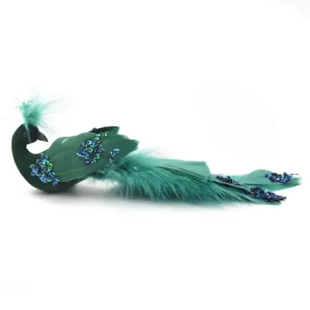 Елочная игрушка Птица 22x4.5 цвет зеленый новогодняя