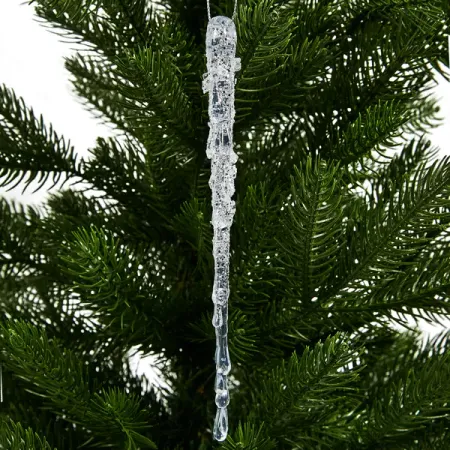Новогоднее украшение Сосулька 18x1.5 см цвет прозрачный