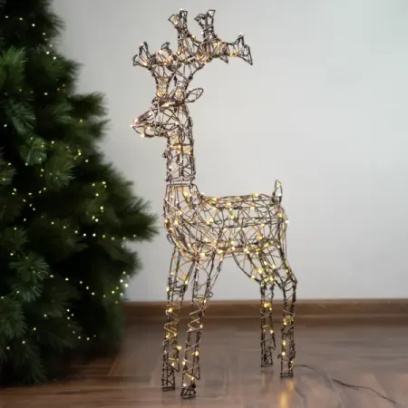 Светящаяся электрическая фигура фигура «Олень» 160 LED ламп, 98 см, коричневый цвет, для улицы