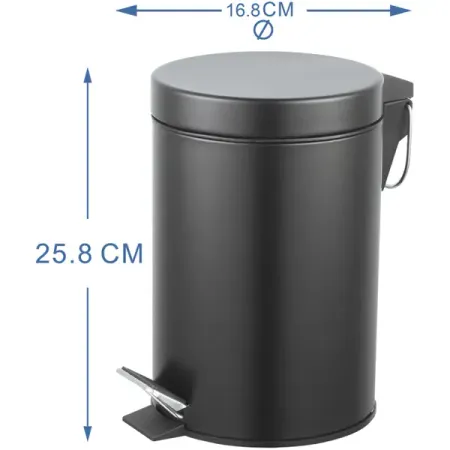 Контейнер для мусора для ванной KONSENSA Терни 3 л сталь цвет черный контейнер fresh xidewang двойной для хранения стекло 650 мл