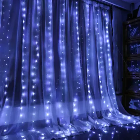 Электрогирлянда Auralight Утренняя роса 6x3 м 450 ламп холодный белый цвет света 8 режимов работы