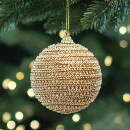 Шар елочный Инди ø8 см пластик золотистый новогодний в даль жизни взор…