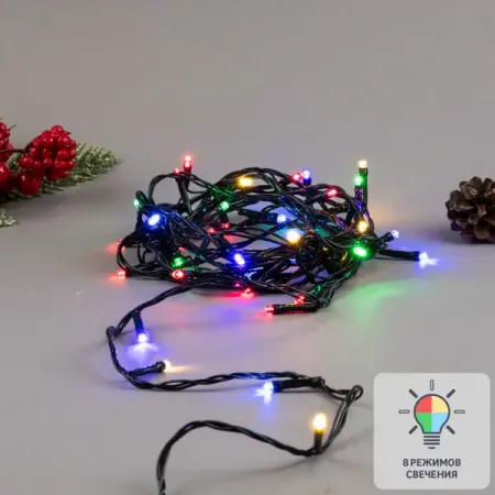 Электрогирлянда комнатная Uniel Нить 5м 50 ламп разноцветный